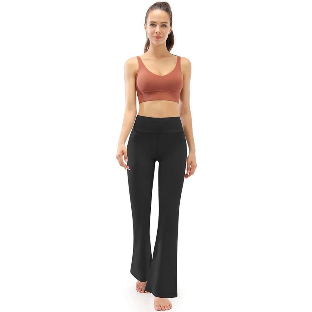 Black High Waisted Flare Yoga Pants/Leggings